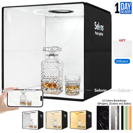 PHOTO BOX 40x 40cm Portable LED Light Tent Box Cube Photo Studio Photography 16" Dimmable - USED ONCE / COLLECT / DELIVER