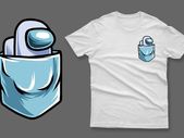 Light blue impostor in the pocket among us t-shirt imposter among us t-shirt impostor t-shirt