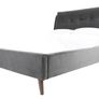 Dark Grey Velvet Double Bed Frame Image 2