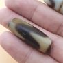 Lot of 2 Vintage Himalayan Tibetan Zigzag Pattern Agate Bead Amulets Image 5