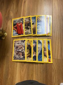 Pristine Vintage National Geographic Magazine Complete 1999 Set12 Issues with Original Leather Slipcases