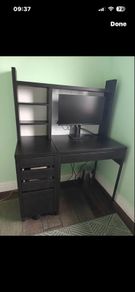 Ikea black study desk