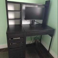 Ikea black study desk