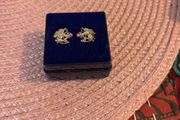 silver Cupid earrings with stones