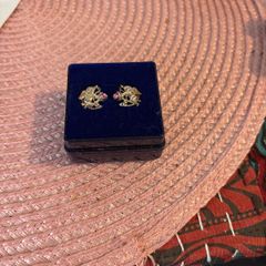 silver Cupid earrings with stones