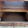 Solid Wood TV Stand with Geometric Carved Drawers Image 3