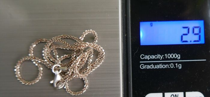 Vintage Italy  925 Sterling Silver 1.9mm Tinsel Chain Necklace Length 20" - 2,9g