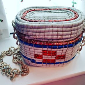 Funky Retro Vintage American Wicker Box Bag
