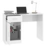 Desk with Drawer & Cabinet High Gloss White Image 5