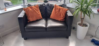 2 Seater Black Lounge Chair