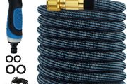 100FT Expandable Garden Hose Pipe with 10 Function Nozzle - Upgraded 3-Layer Latex No-Kink Flexible Water Hose with 1/2" 3/4" Connectors, Expanding Water Hose for Gardening, Washing &amp; Cleaning