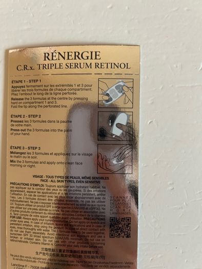 Lancome Renergie C.R.x. Triple Serum Retinol 3ml Travel Size