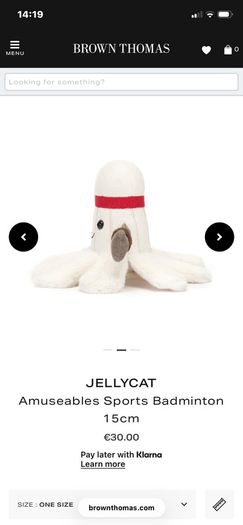 New JELLYCAT Amuseable Sports Badminton