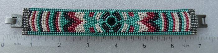 Vintage Handmade Turquoise Seed Bead  Bracelet