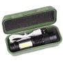 Mini LED Flashlight Torch Usb Rechargeable led flashlight 3 Mode Torch Telescopic Zoom Portable Suit for Night Lighting Image 2