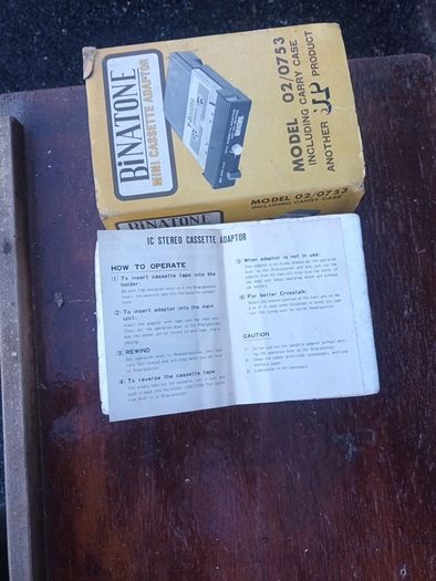 antique Binatone mini cassette adaptor