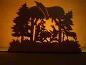 Christmas Crib Tea Light Candle Holder Wood Craft Xmas Decoration Laser Cut