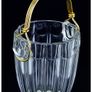 Mid Century Modern Bohemian 1960s August Walther Crystal Ice Bucket, Gold Handle Image 8