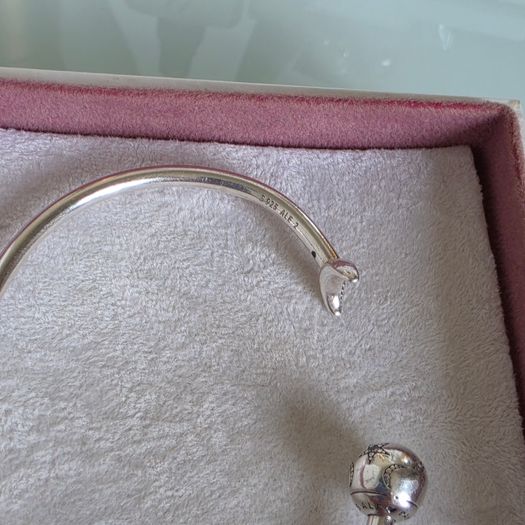 Pandora moments moon/stars open bangle size 2 very good condition hallmarked