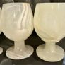 6 Handmade White Onyx Wine Glass Set Image 3