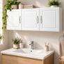 Wall Mounted Storage Cabinet with 3 Doors & Adjustable Shelves  White Image 3