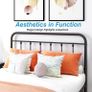 Double Bed Frame with Storage and Headboard, Metal No Box Spring Needed, Enhanced Mattress Support, Noise Free, Black Image 5