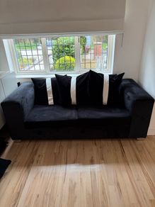 Black two seater couch