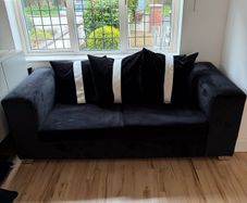 Black two seater couch