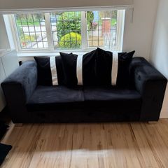 Black two seater couch