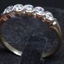 Vintage Birmingham Hallmarked Gold Five Stone Ring Large Size Image 2