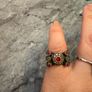 Vintage Sterling Silver Ring Ruby Emerald Style Stones Image 6