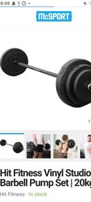 Hit Fitness Vinyl Studio Barbell Pump Set | 20kg
