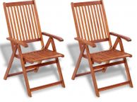 main image for ad Folding Garden Chairs 2 pcs Solid Acacia Wood Brown