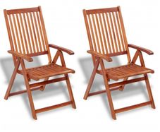 Folding Garden Chairs 2 pcs Solid Acacia Wood Brown