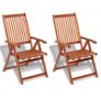 Folding Garden Chairs 2 pcs Solid Acacia Wood Brown Image 5