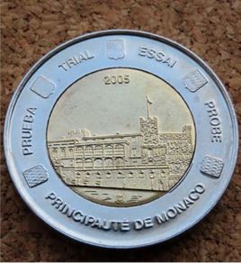 Monaco 2 euro Trial Probe Essai Pattern Piedfort
