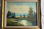 Vintage Framed Oil Painting (53x62cm) - D. Knight 1990