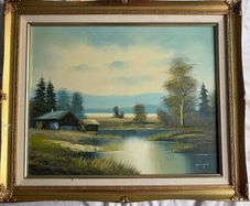 Vintage Framed Oil Painting (53x62cm) - D. Knight 1990