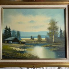 Vintage Framed Oil Painting (53x62cm) - D. Knight 1990