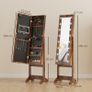 NEW Freestanding LED Mirrored Jewellery Storage Cabinet Adjustable Angle Image 2