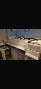 mid sleeper bed with desk and storage