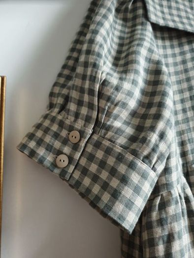 Pure Linen Gingham Dress Size Xl