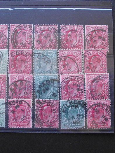A small collection of used Great Britain stamps with cancellation's mark from Irish Post offices