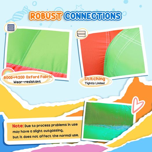 Kids Bouncy Castle Inflatable Trampoline Slide Pool Basket for Kids Age 3-10, 3 x 2.75 x 2.1m