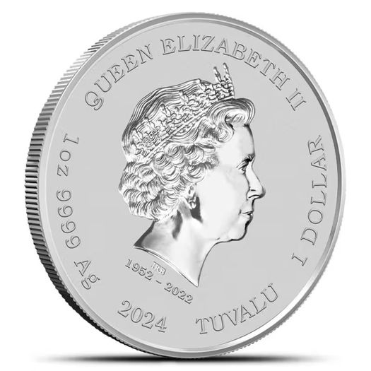 2024 Tuvalu 1 Dollar 1 oz Silver Bullion Coin - Pink Panther 60th Anniversary BU (In Capsule)