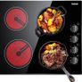Ceramic Hob Built-in 4 Burners Electric Hob 60cm Ceramic Cooker with Electronic Knob Controls, Residual Heat Indicator, 6000W, Hard Wired, No Plug Included Image 2