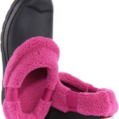 Eu-37, UK -4 Hunter Play Insulated Slip Fleece Linned Clog Womens Sandal Black Pink