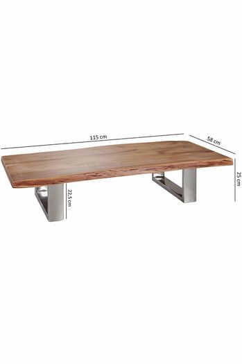 Solid Wood Live Edge Coffee Table  Rustic Modern Living Room Table