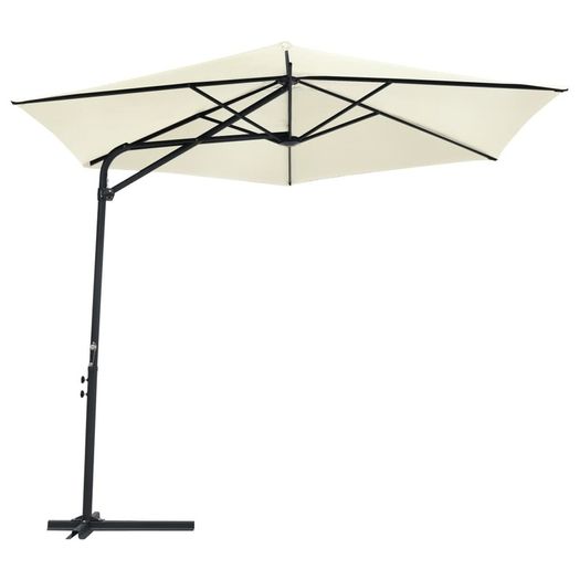 Outdoor Parasol with Steel Pole 300 cm Sand White