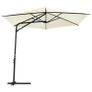 Outdoor Parasol with Steel Pole 300 cm Sand White Image 4